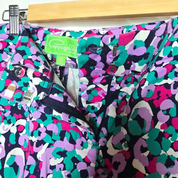 Pappagallo The Chelsea Jade Multicolor Crop Ankle Pants Size 10 - Picture 4 of 9